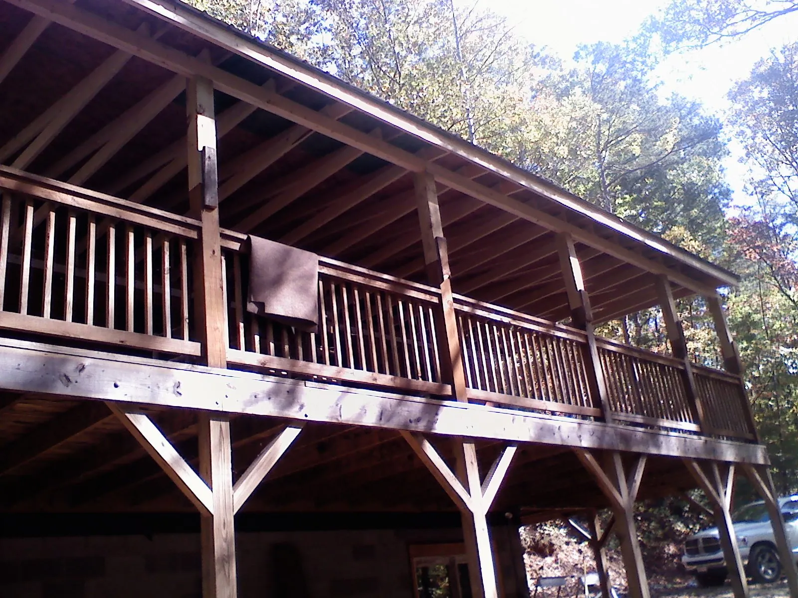 Timber framing under a new elevated porch and deck — Roof Leak Repair in Poughkeepsie by Roofing Brothers